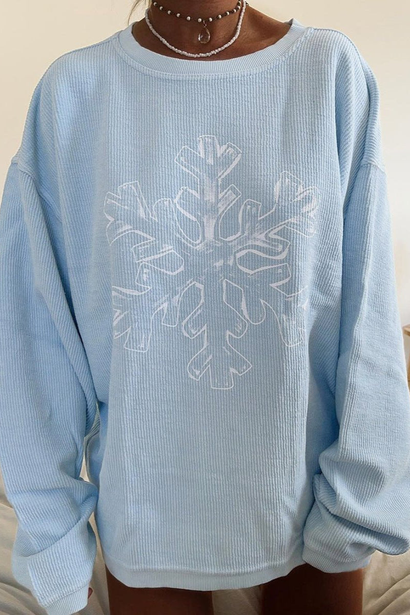 Frosty Snowflake Graphic Pullover Sweater