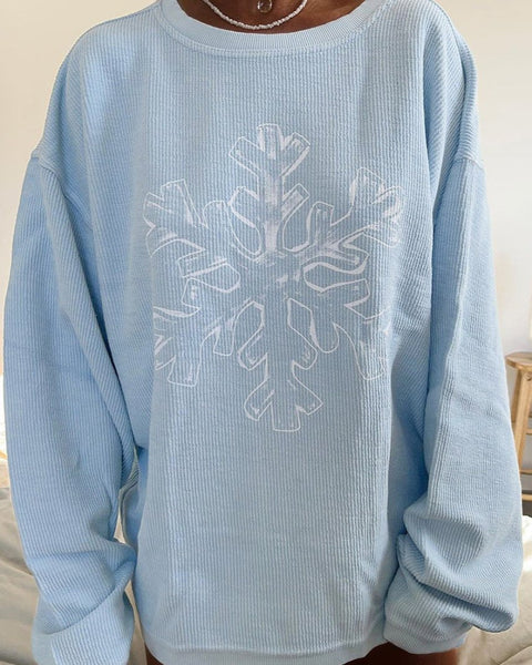 Frosty Snowflake Graphic Pullover Sweater