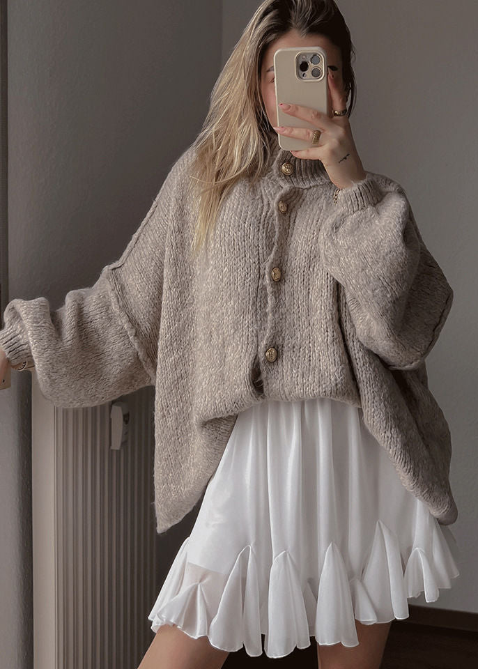 Elora – Oversized Button Front Knit Cardigan