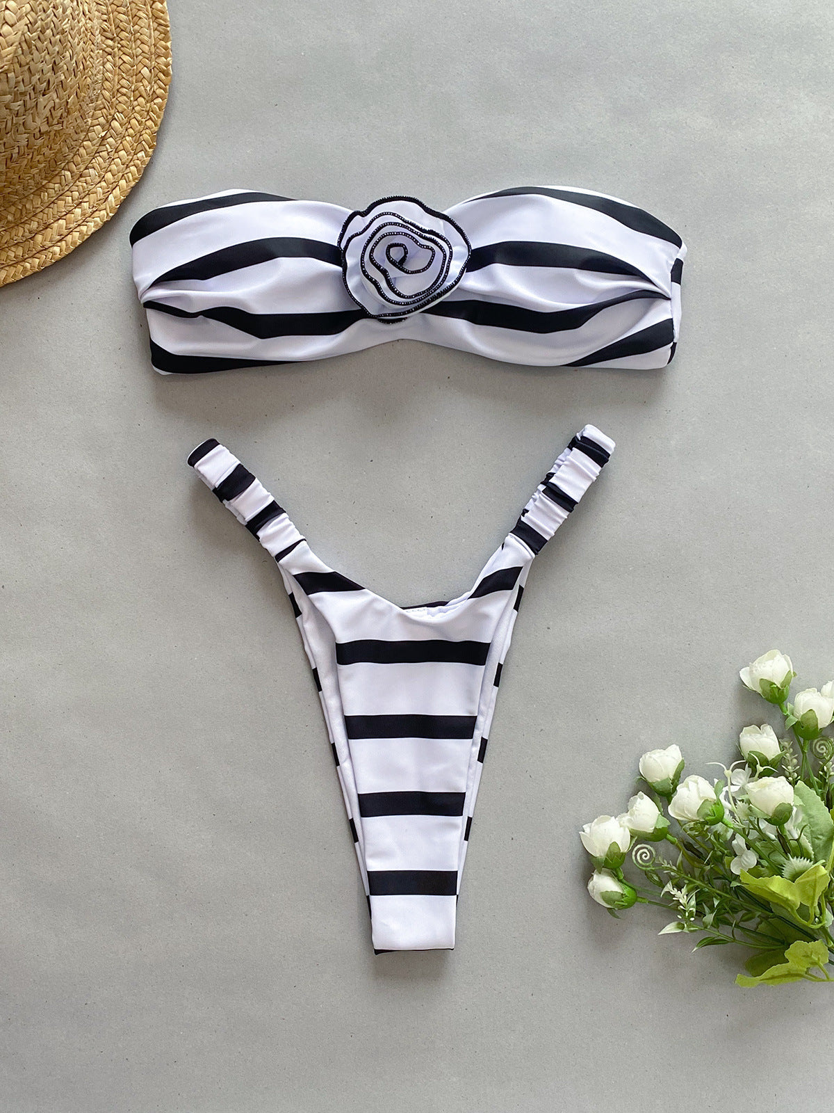 Lila Flower Bikini Set - VibeSoothe