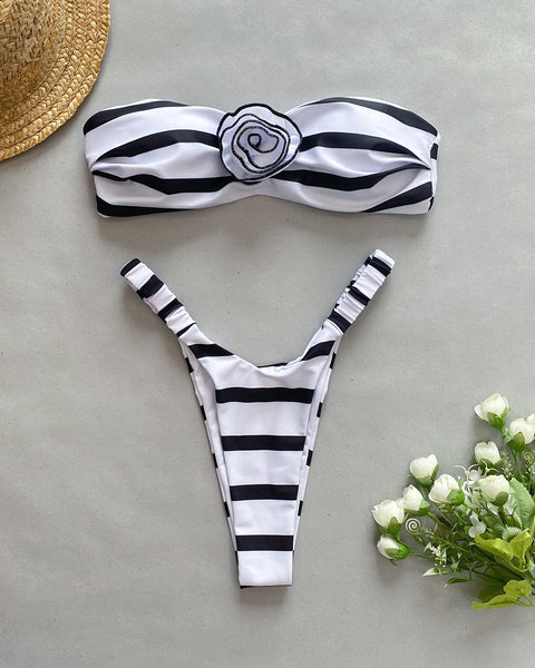 Lila Flower Bikini Set - VibeSoothe