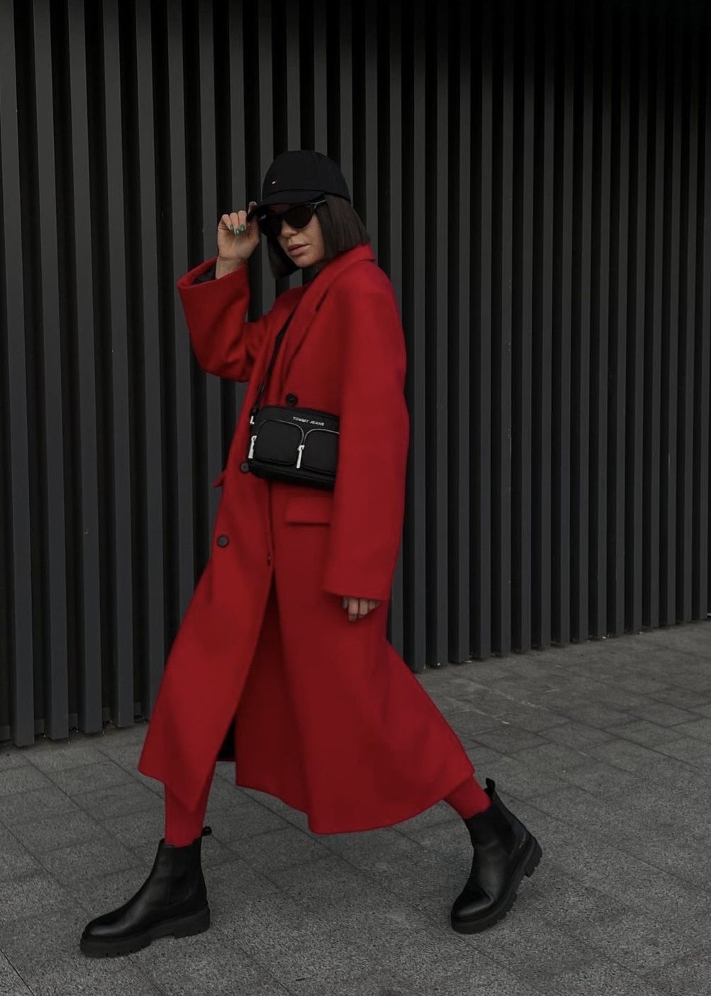 Bold Scarlet Longline Coat