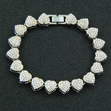 Hip Hop Full Diamond Heart Bracelet - VibeSoothe