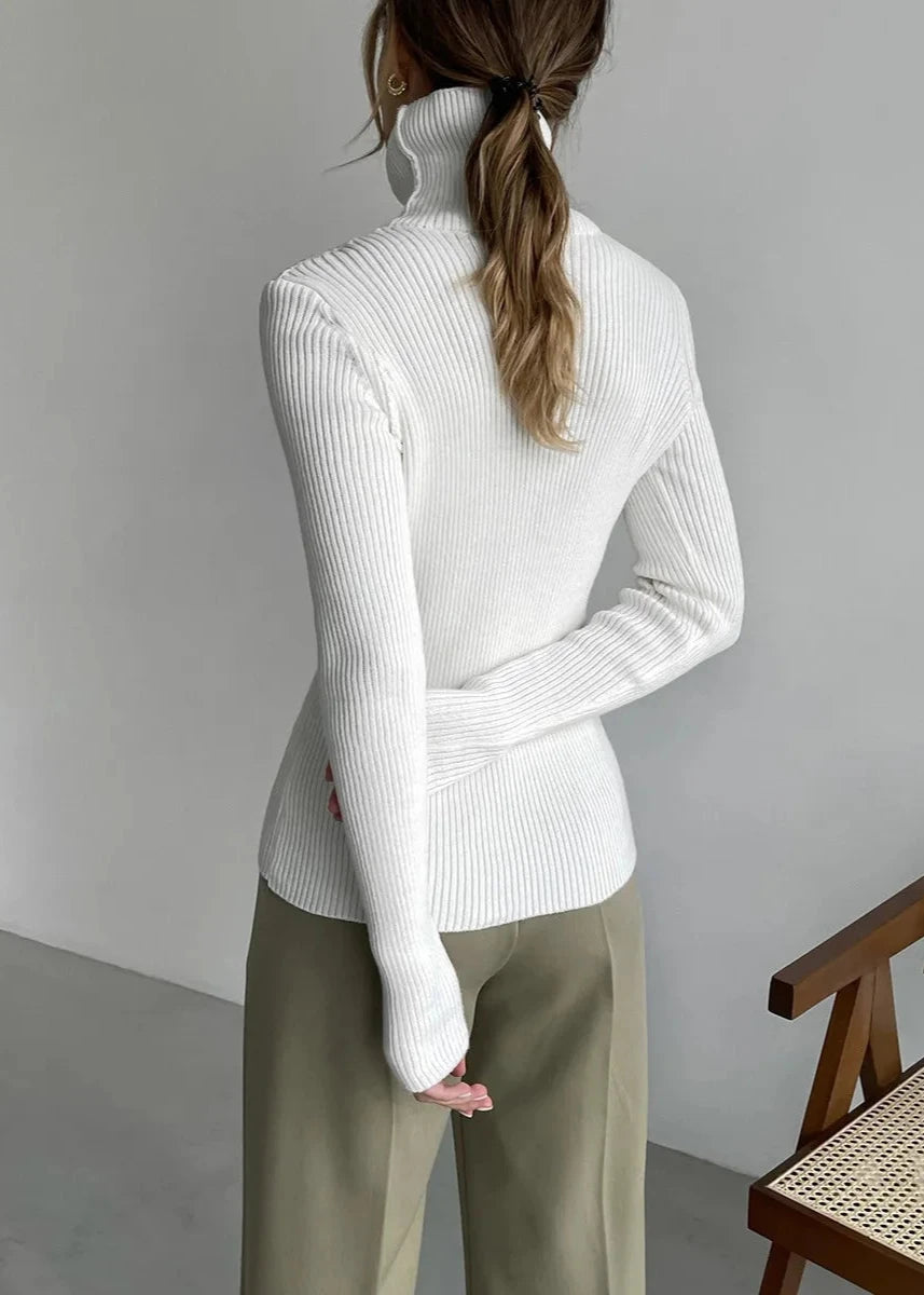 Tijdloze Slim-Fit Turtleneck Trui - Klassieke Chic voor Dames