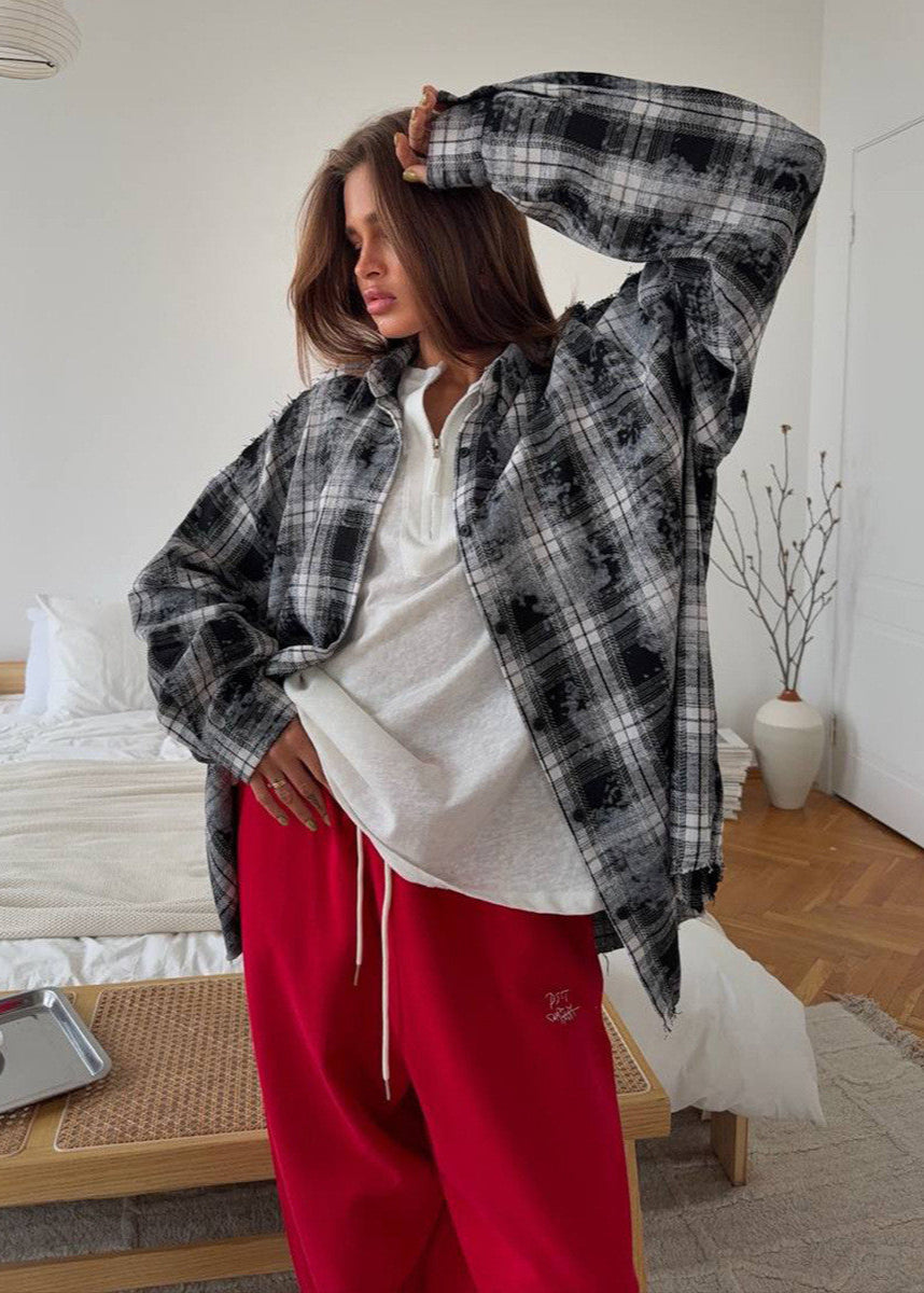 Rylan - Oversized Plaid Button Down Shirt