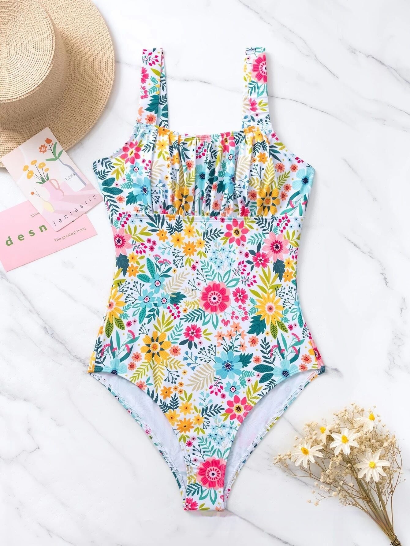 Calla Floral Swimsuit - VibeSoothe