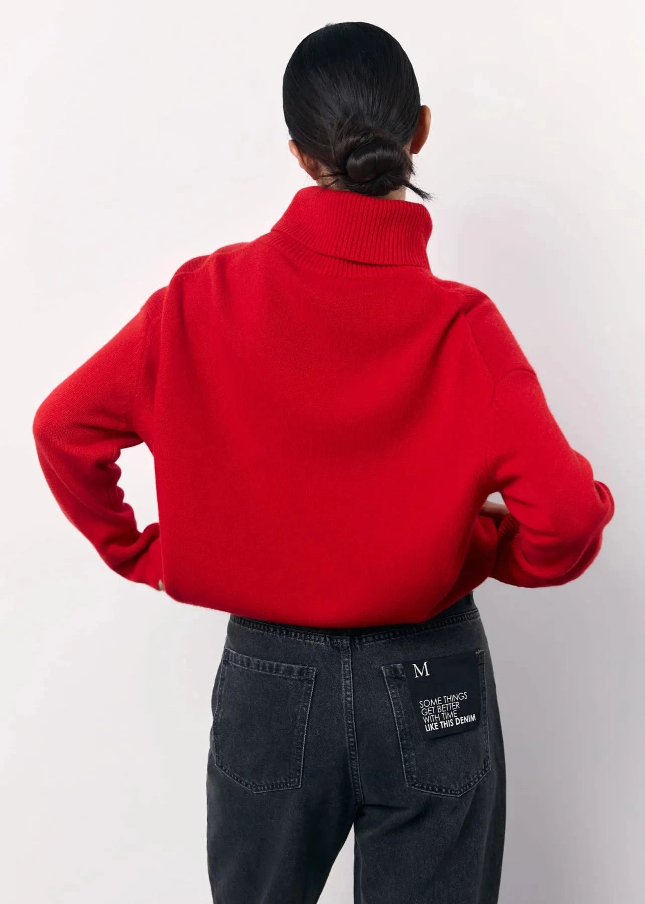 Chic Red Turtleneck Knit Sweater