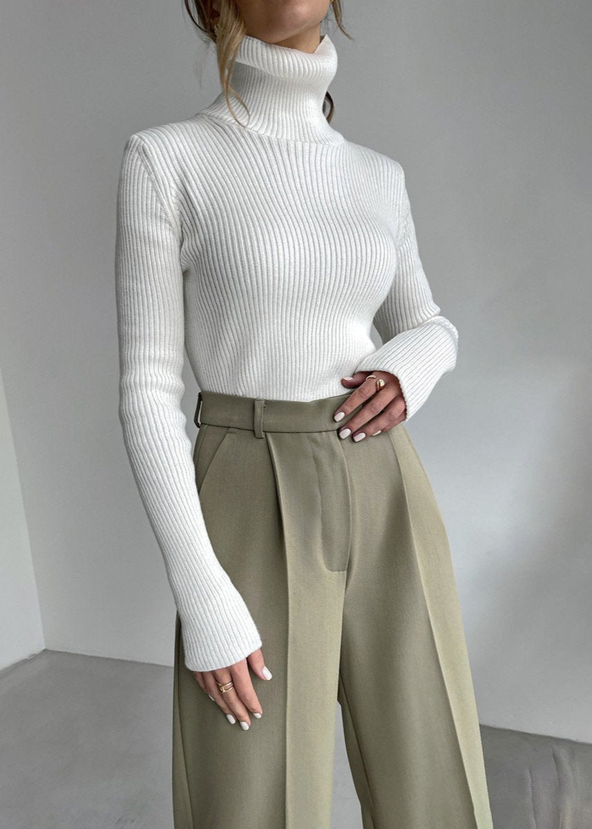 Tijdloze Slim-Fit Turtleneck Trui - Klassieke Chic voor Dames