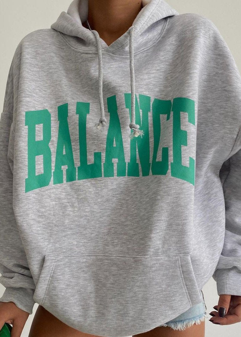 Balance Oversized Hooded Sweatshirt - Cozy & Bold Statement Look