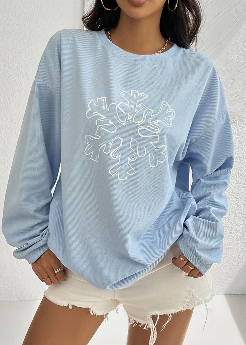 Frosty Snowflake Graphic Pullover Sweater