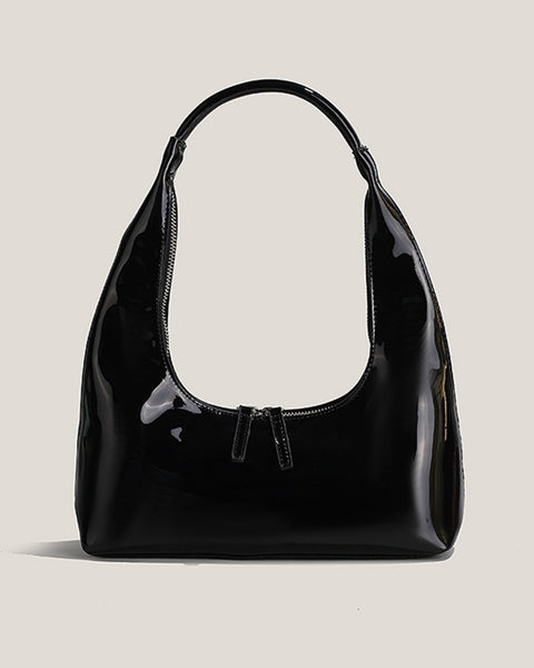 Midnight-Gloss Shoulder Bag