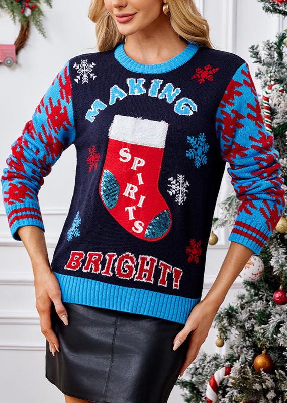 Festive Spirits Knit Sweater - Stocking Design