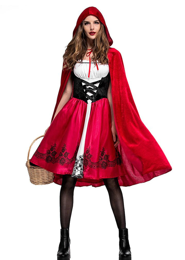 Scarlet Tale - Women’s Red Riding Hood Costume Dress with Cape