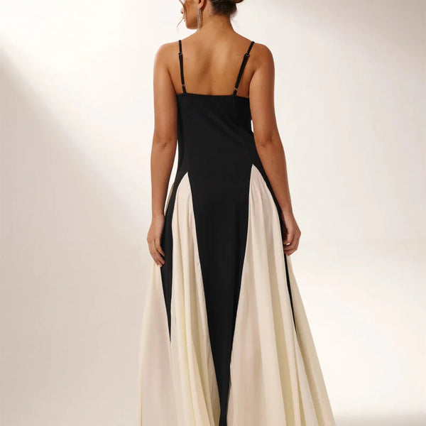 Isabella - Panelled Tulle A-line Slip Maxi Dress