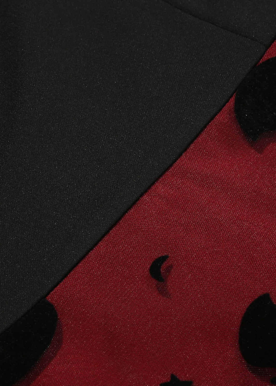 Black & Red Bat Print Halloween Midi Dress with Sheer Overlay