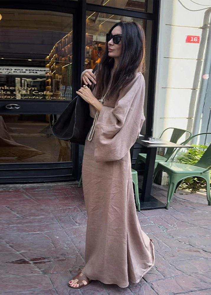 Luna Linen Two-Piece Set – Crop Top and Maxi Skirt Outfit