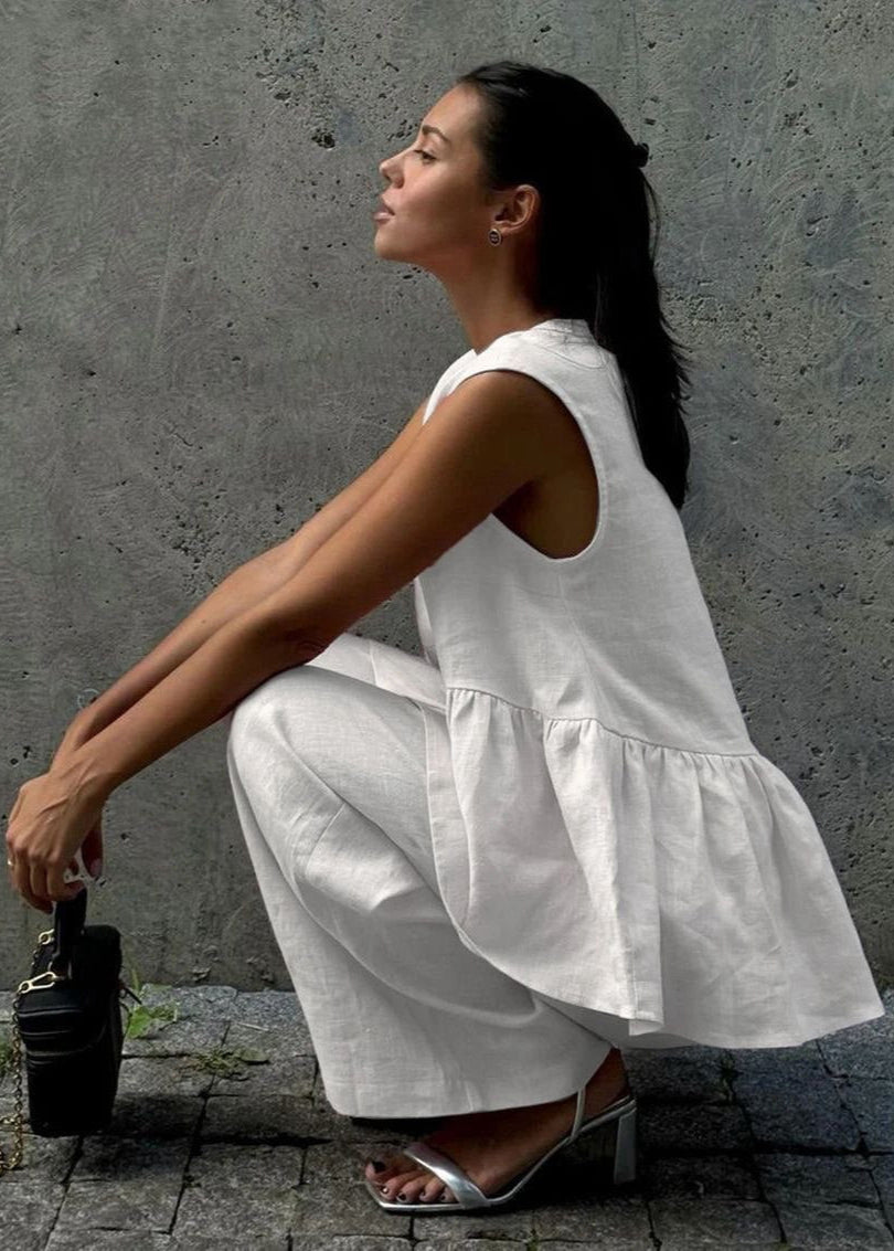 Arlise - Flowy Sleeveless Linen Set