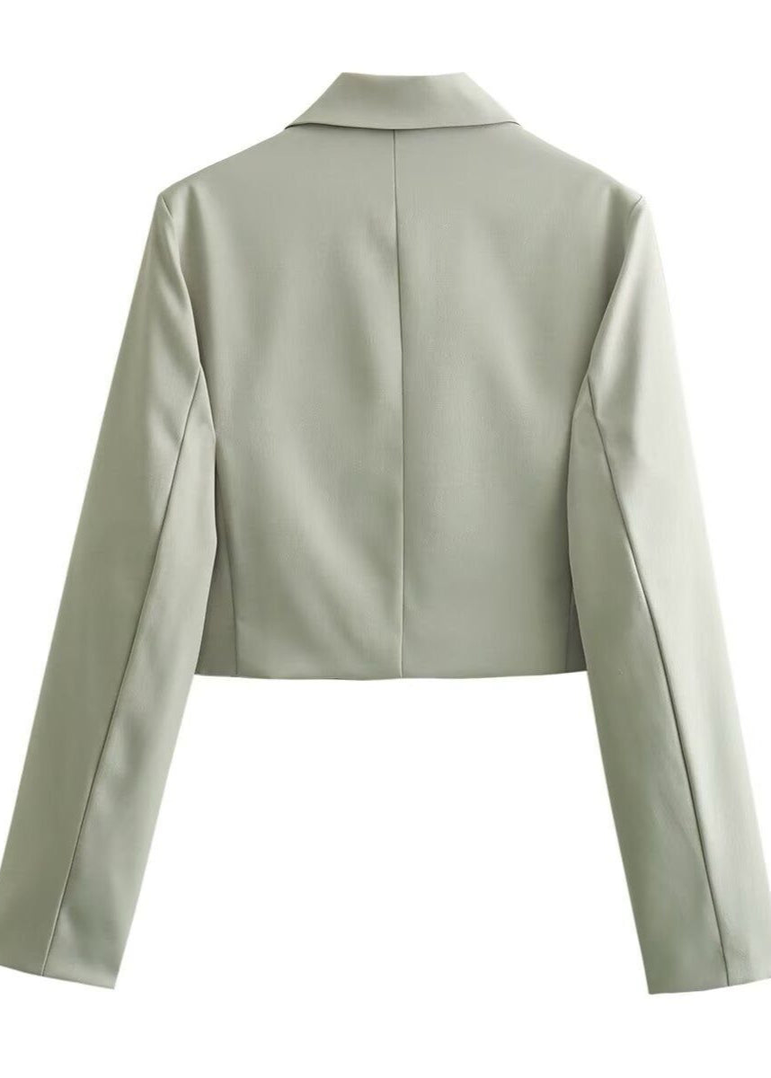 Sage Utility Crop Jacket – Tailored Streetwear Silhouette