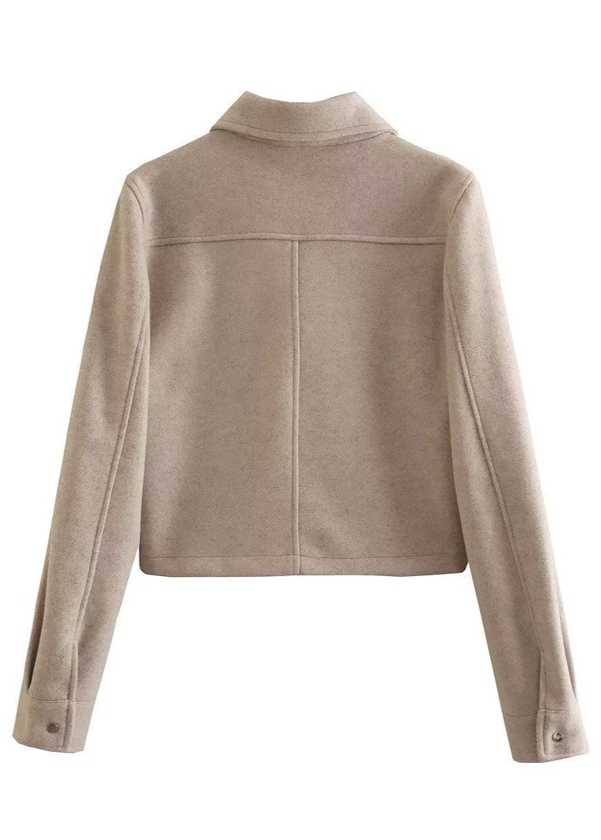 Stone Atlas – Boxy Wool-Blend Jacket with Front Flap Pockets