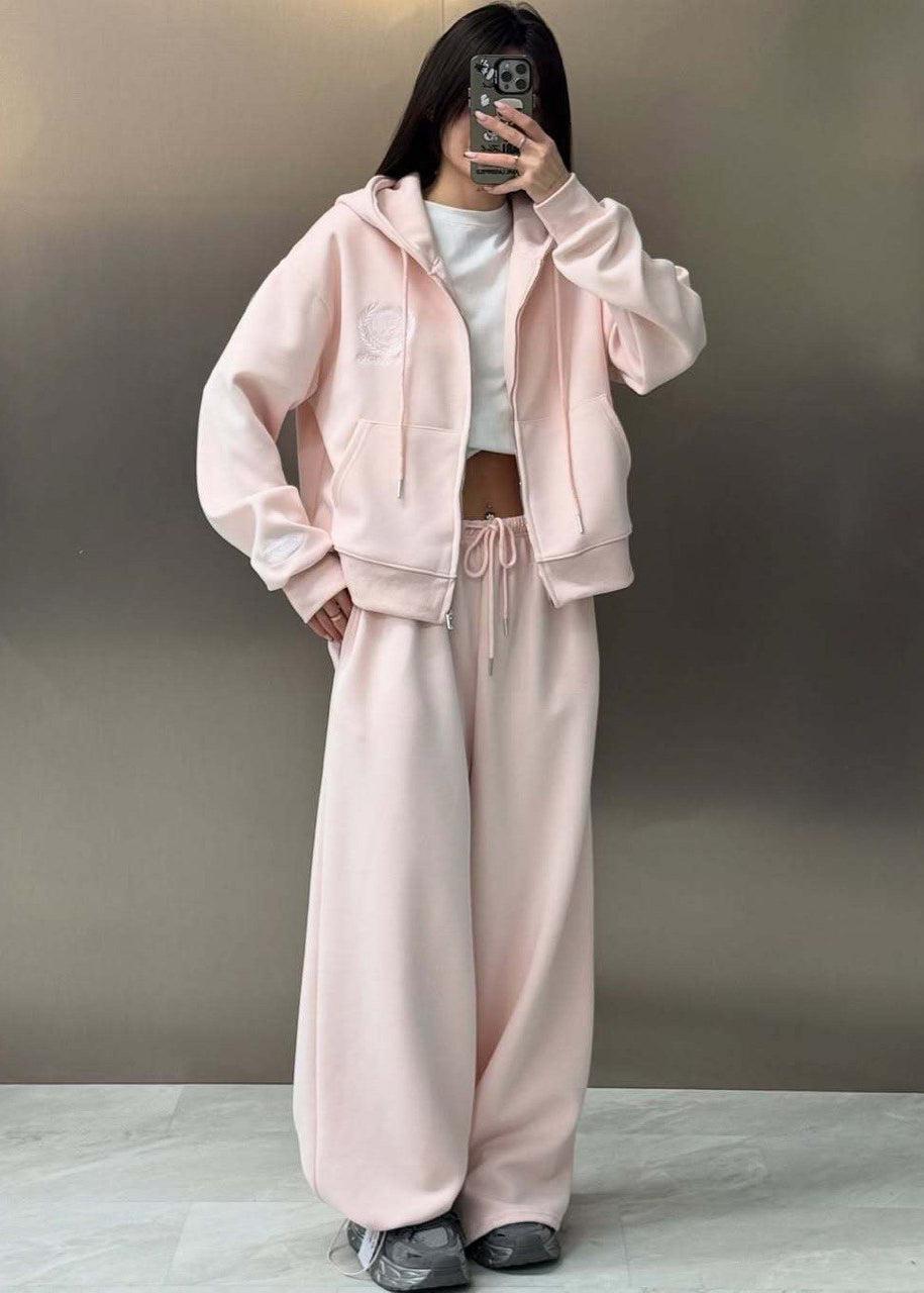 Varsity Emblem Hoodie & Wide-Leg Lounge Set