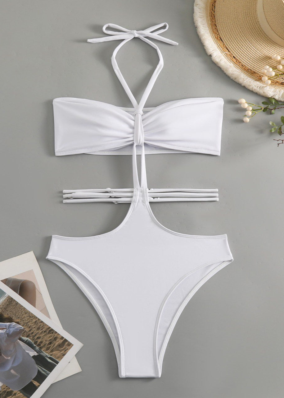 Liora - Cut-Out One Piece Swimsuit with Tie Detail