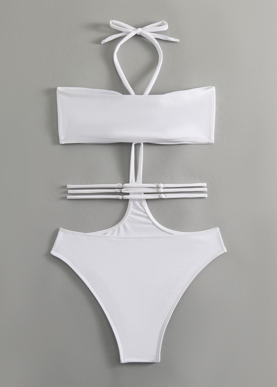 Liora - Cut-Out One Piece Swimsuit with Tie Detail