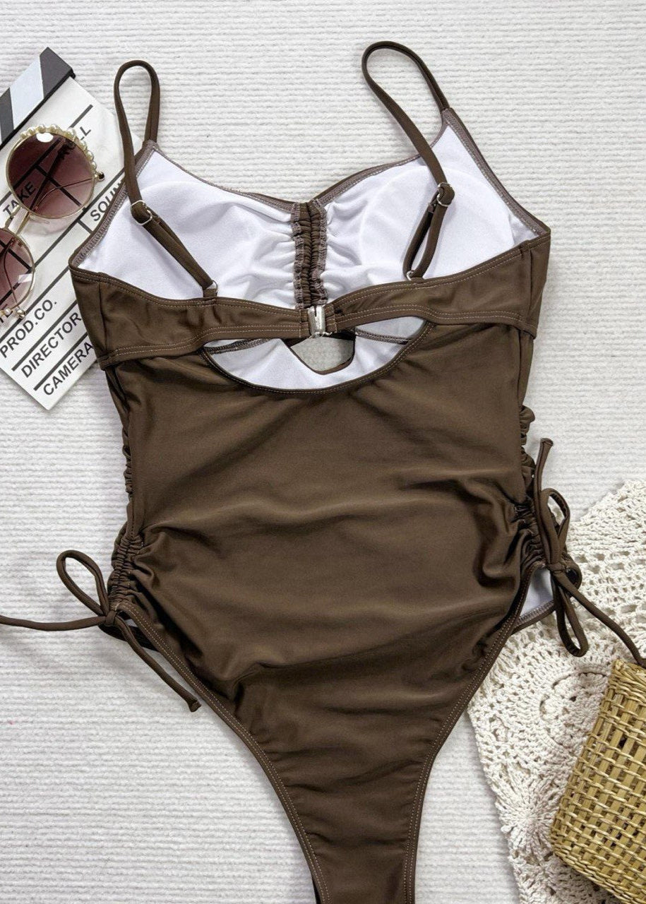 Cordelia - Ruched Cutout One Piece Swimsuit