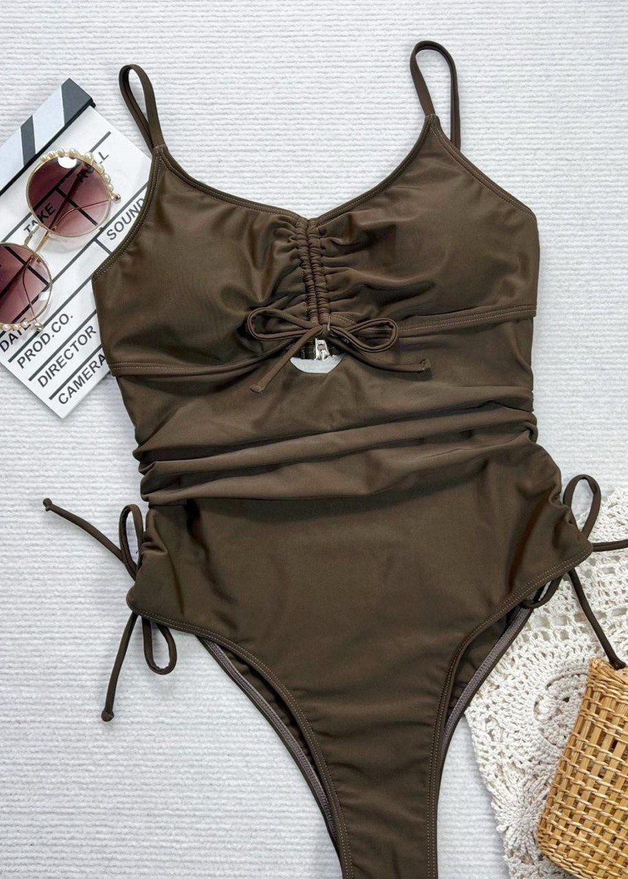 Cordelia - Ruched Cutout One Piece Swimsuit