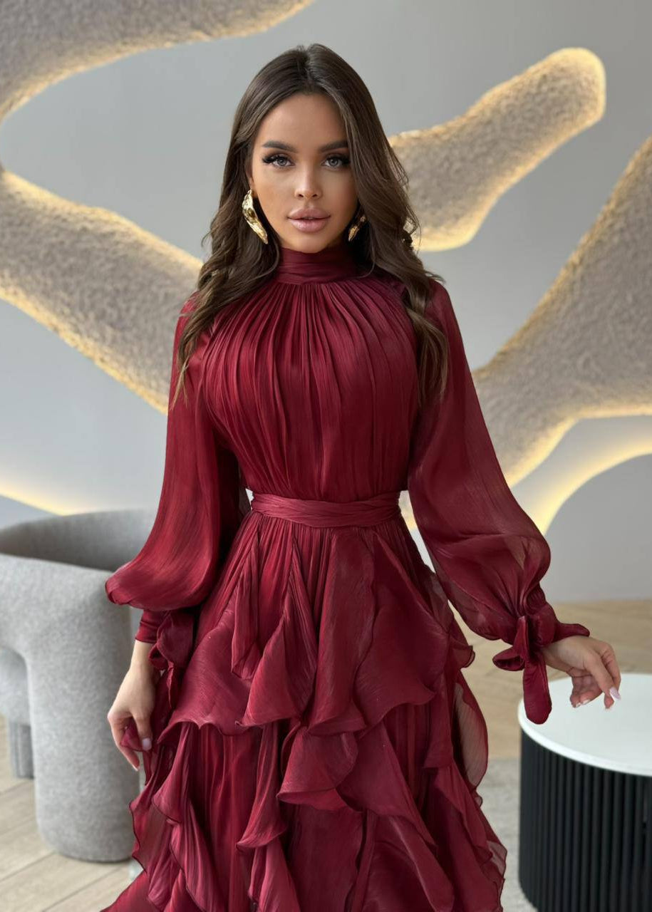 Celestine Cascade Ruffle Maxi Dress