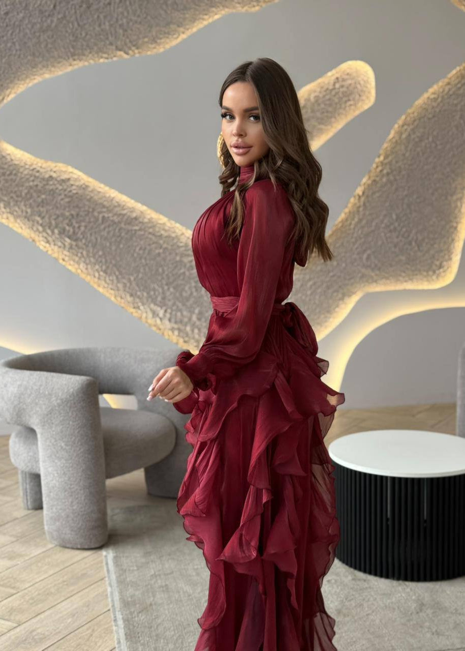 Celestine Cascade Ruffle Maxi Dress
