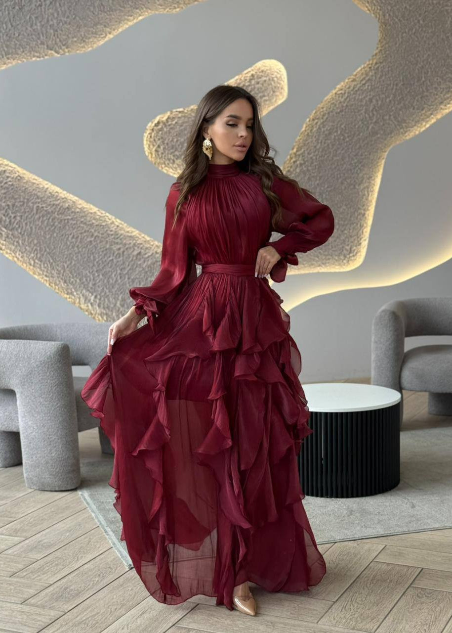 Celestine Cascade Ruffle Maxi Dress