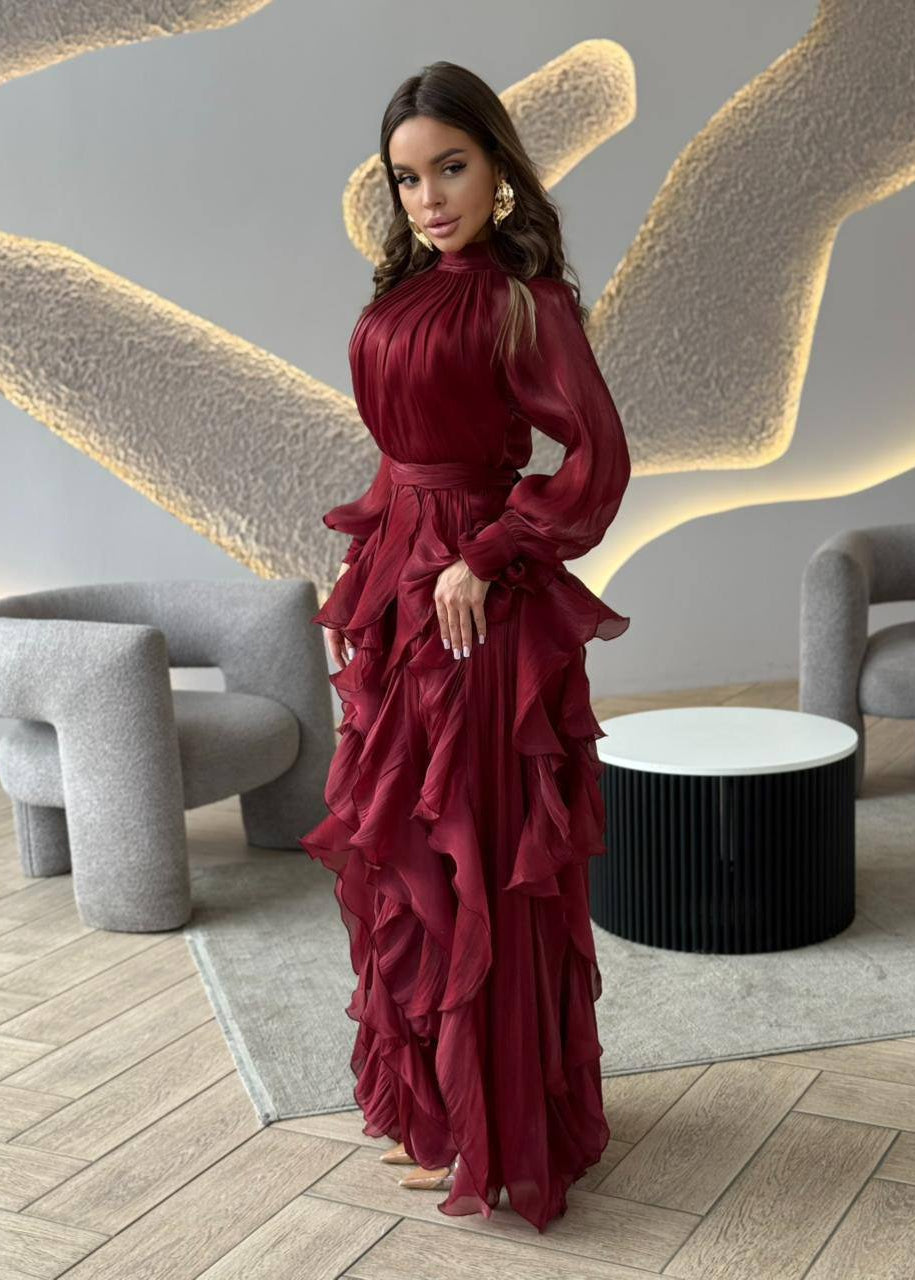 Celestine Cascade Ruffle Maxi Dress