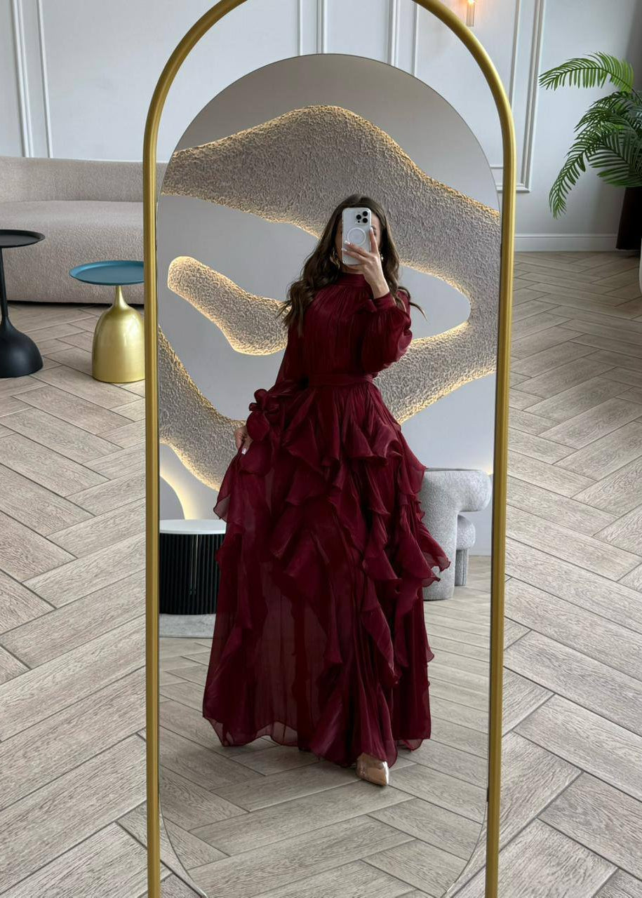 Celestine Cascade Ruffle Maxi Dress