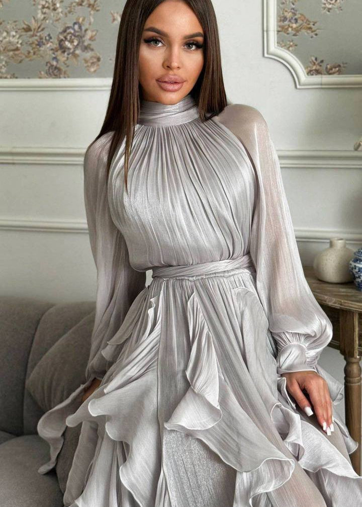 Celestine Cascade Ruffle Maxi Dress