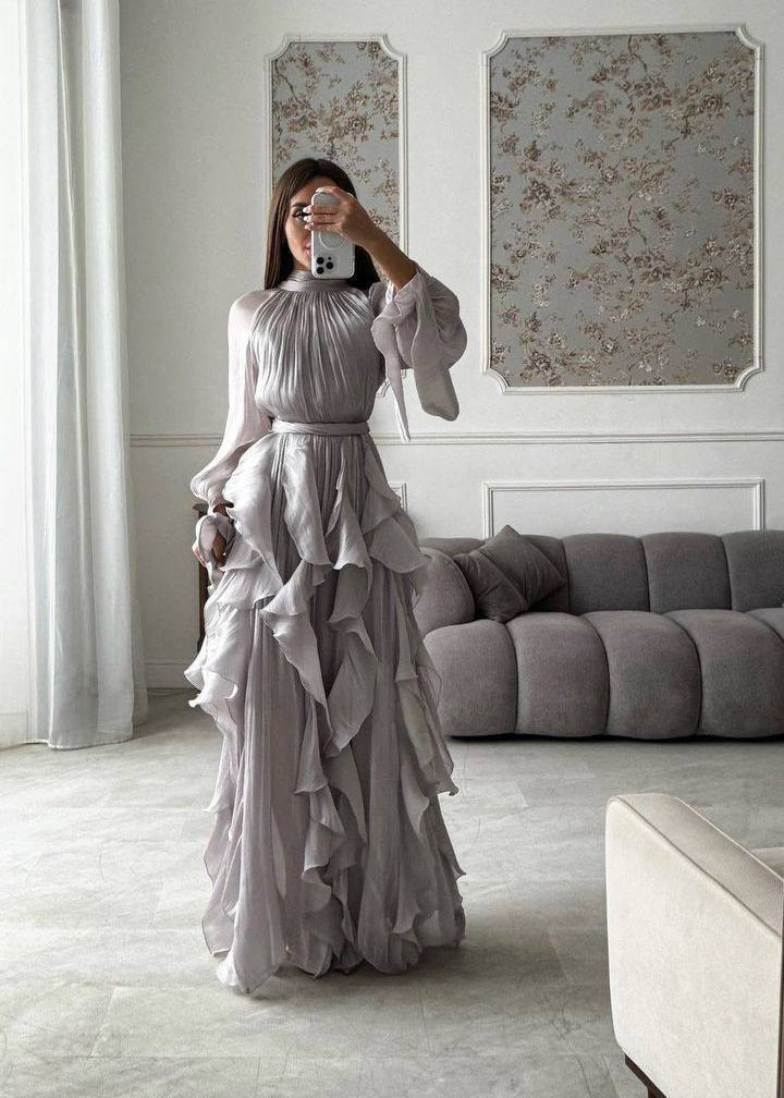 Celestine Cascade Ruffle Maxi Dress