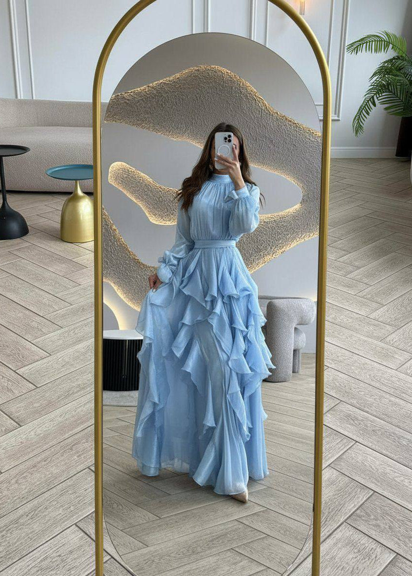 Celestine Cascade Ruffle Maxi Dress