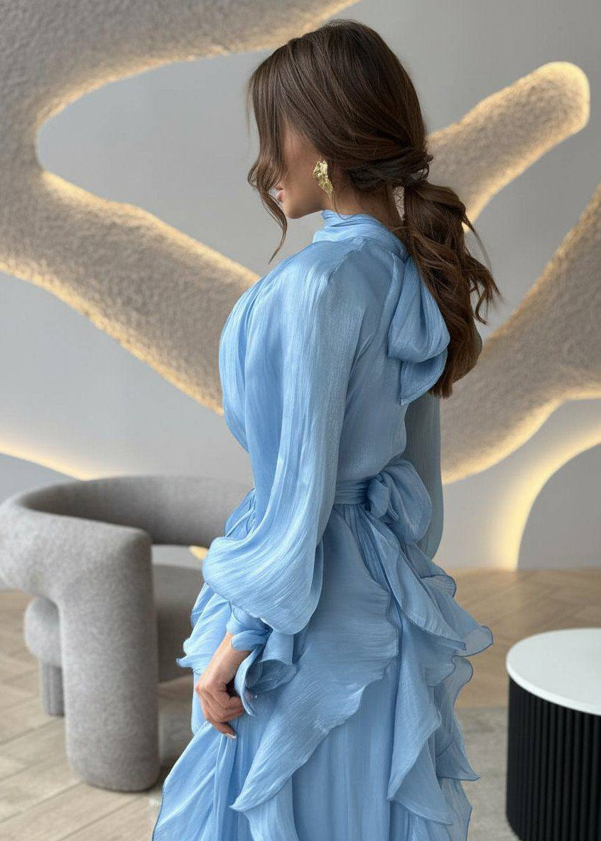 Celestine Cascade Ruffle Maxi Dress