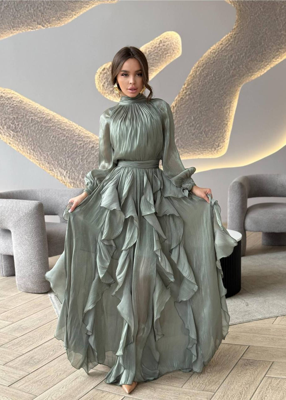 Celestine Cascade Ruffle Maxi Dress