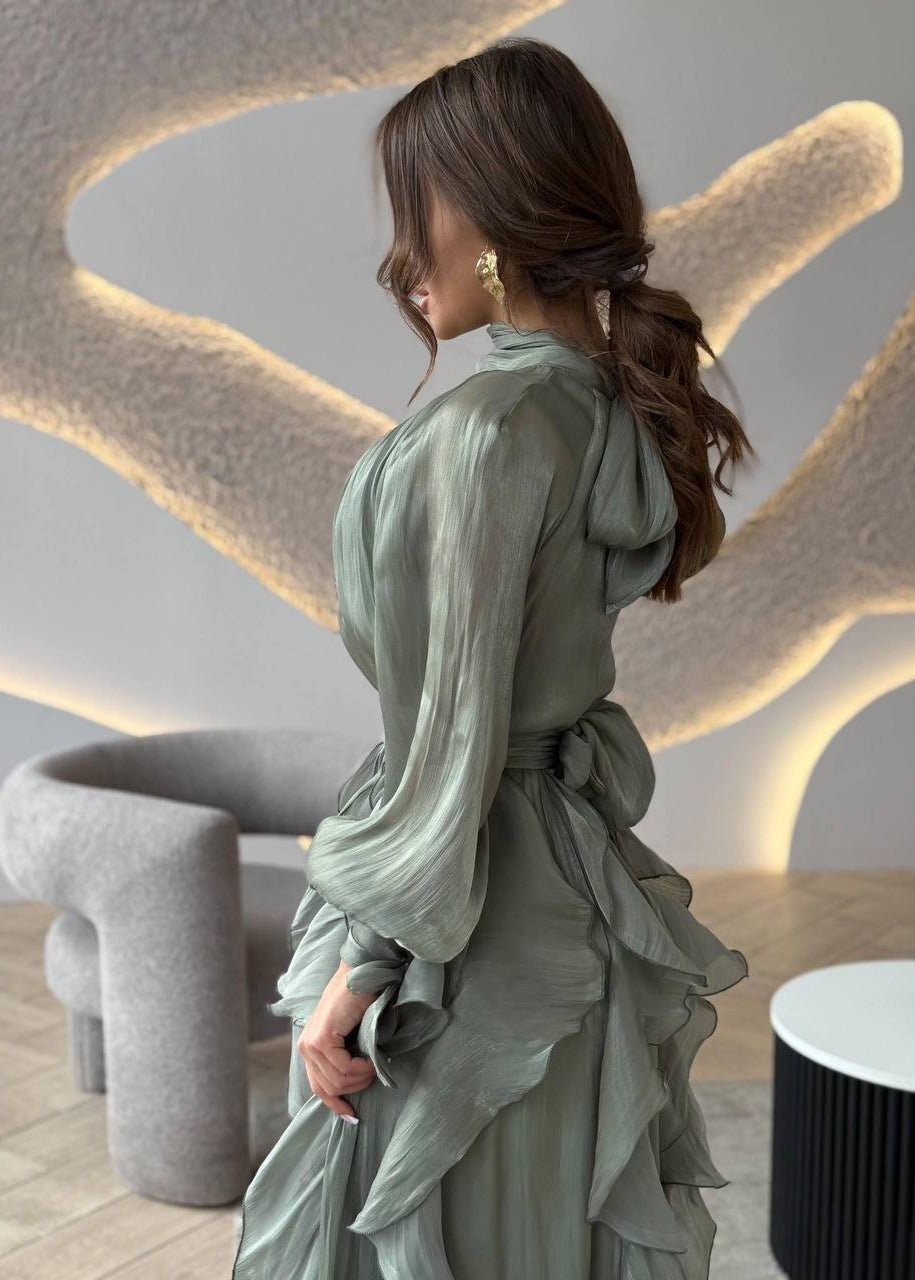 Celestine Cascade Ruffle Maxi Dress