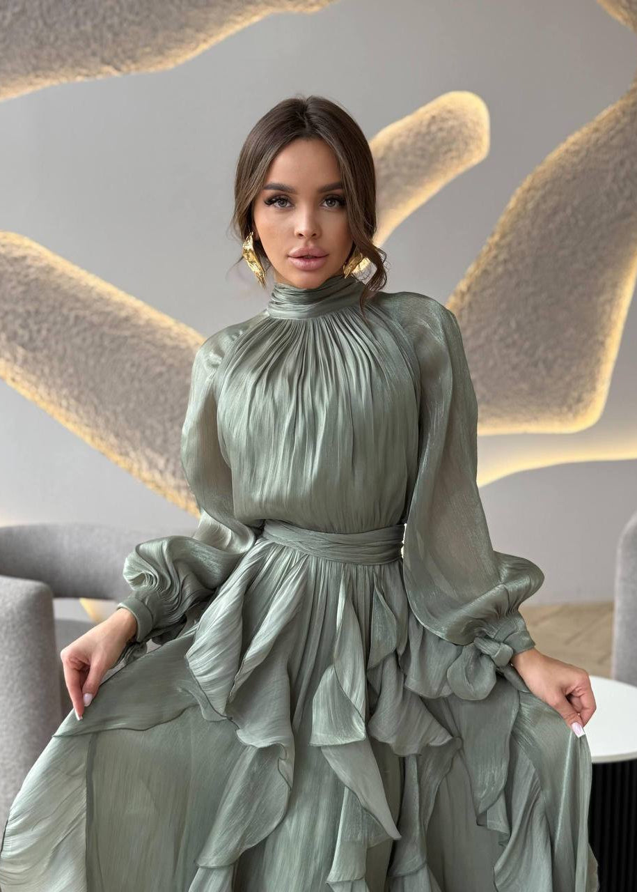 Celestine Cascade Ruffle Maxi Dress