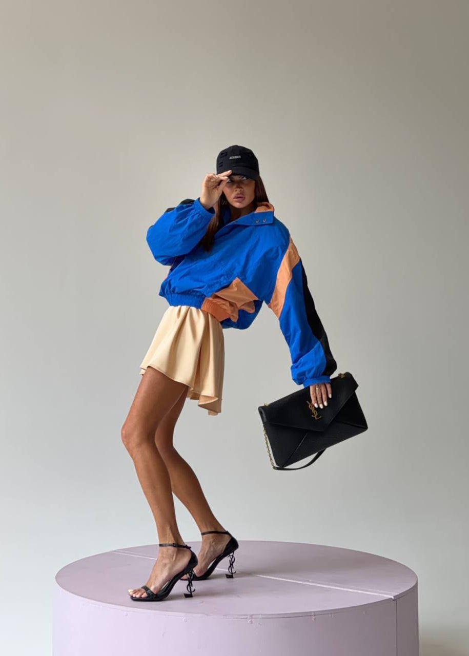 Harper Retro Colorblock Windbreaker Pullover