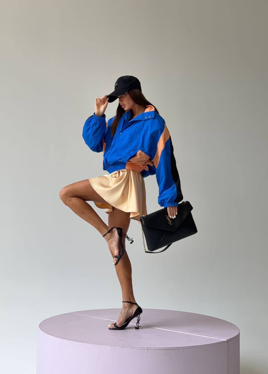 Harper Retro Colorblock Windbreaker Pullover
