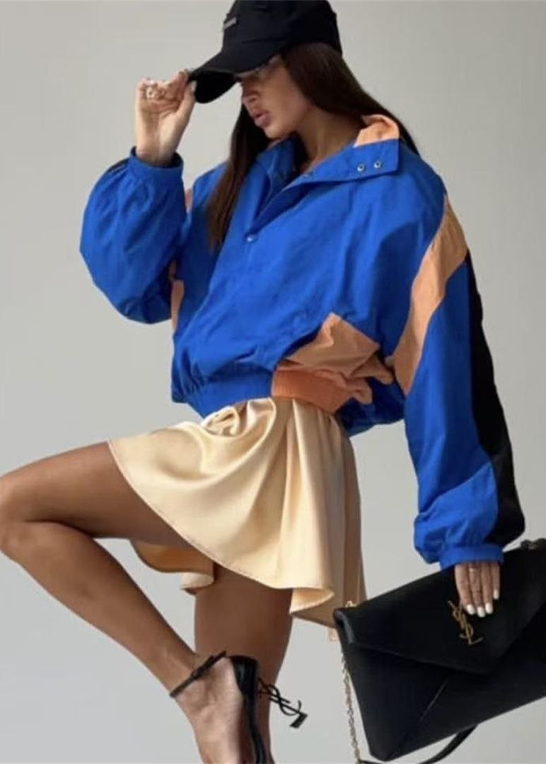Harper Retro Colorblock Windbreaker Pullover