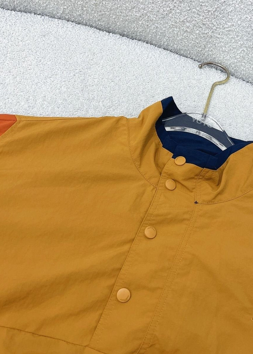 Oversized Sienna Colorblock Windbreaker Pullover with Snap Collar