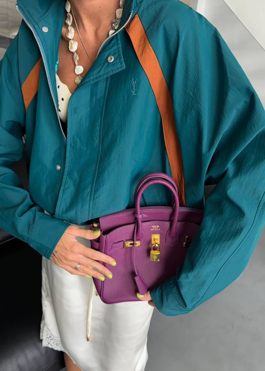 Sierra Retro Colorblock Cropped Windbreaker Jacket