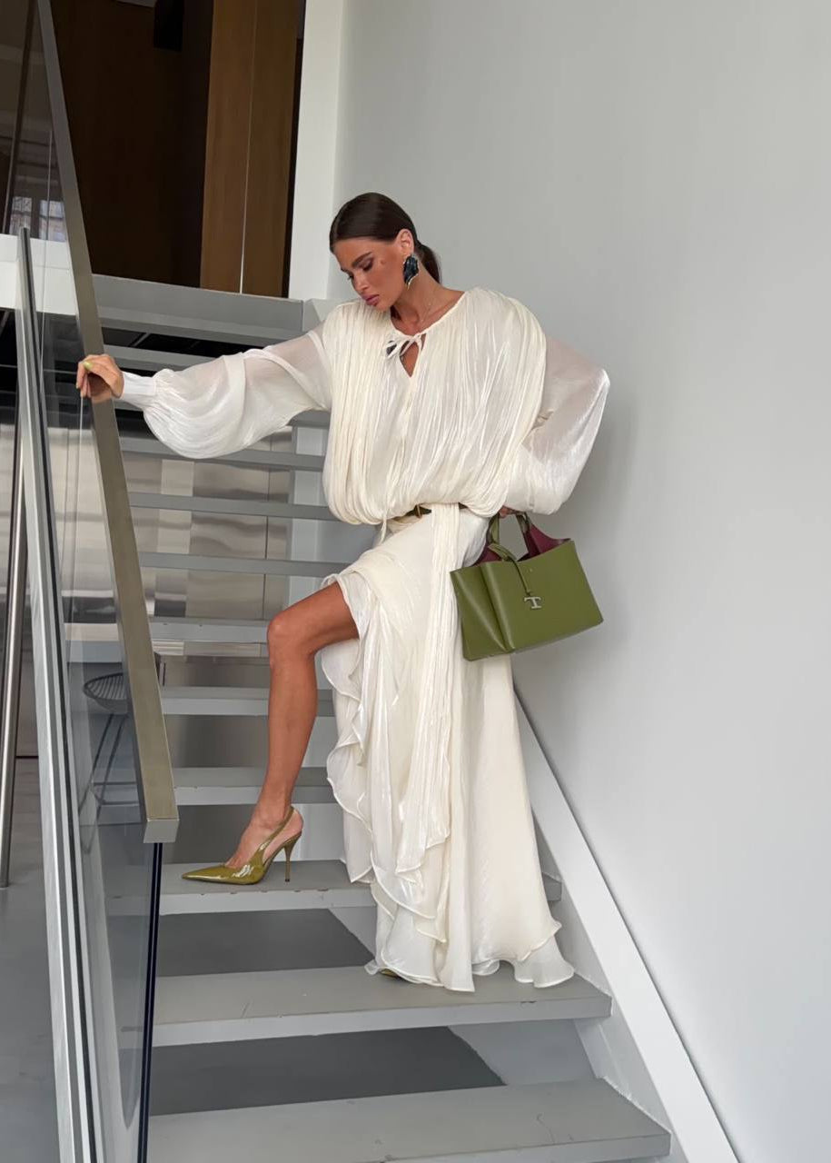 Celestine Luxe Draped Maxi Dress