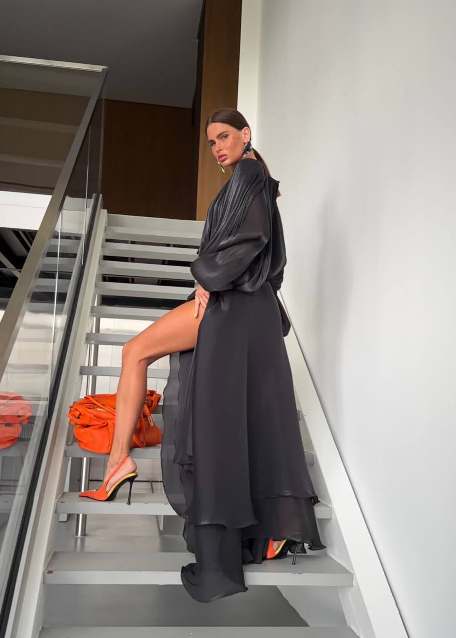 Celestine Luxe Draped Maxi Dress