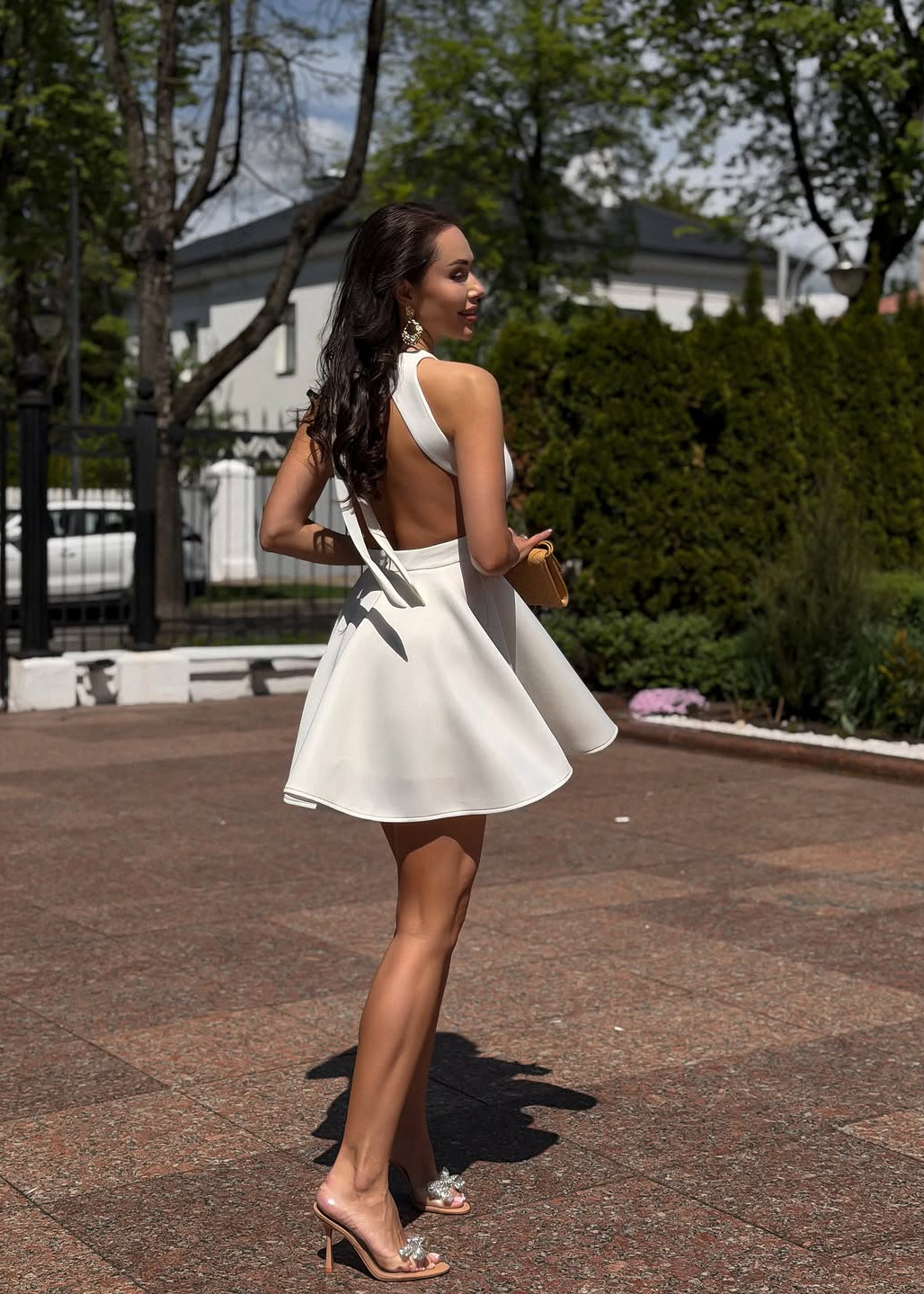 Celestine Open-Back Fit & Flare Mini Dress