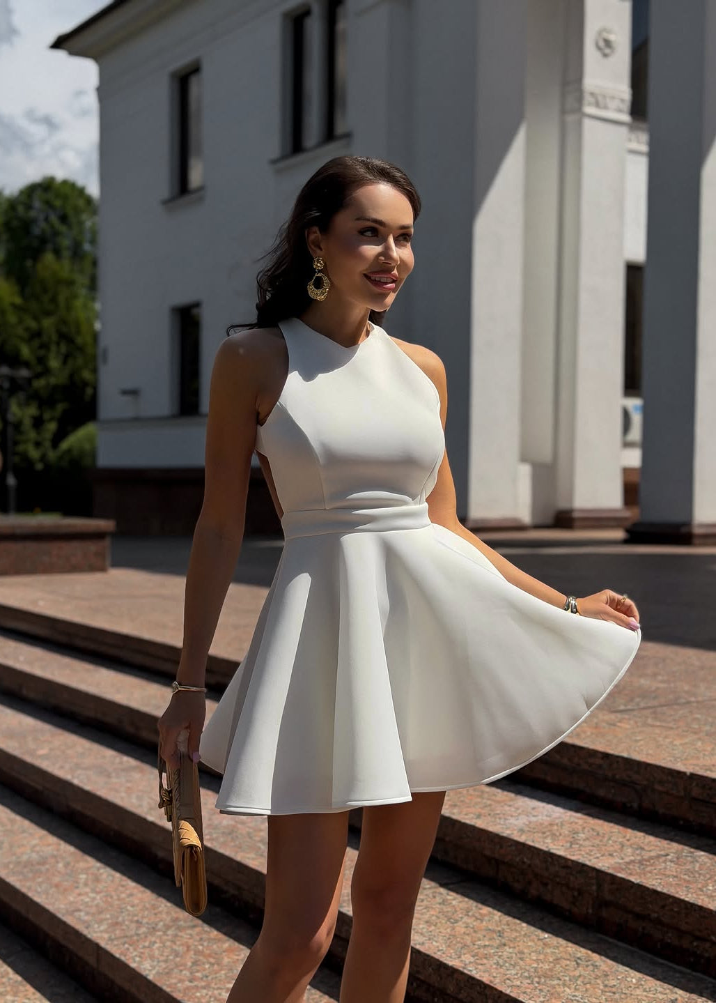 Celestine Open-Back Fit & Flare Mini Dress