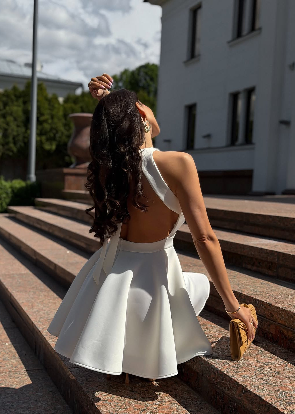 Celestine Open-Back Fit & Flare Mini Dress